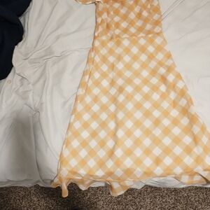 Sunny Yellow and White Plaid Dress